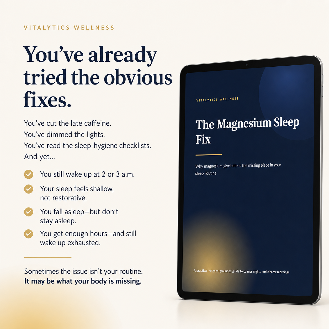 The Magnesium Sleep Fix — Guide to Magnesium Glycinate & Better Sleep