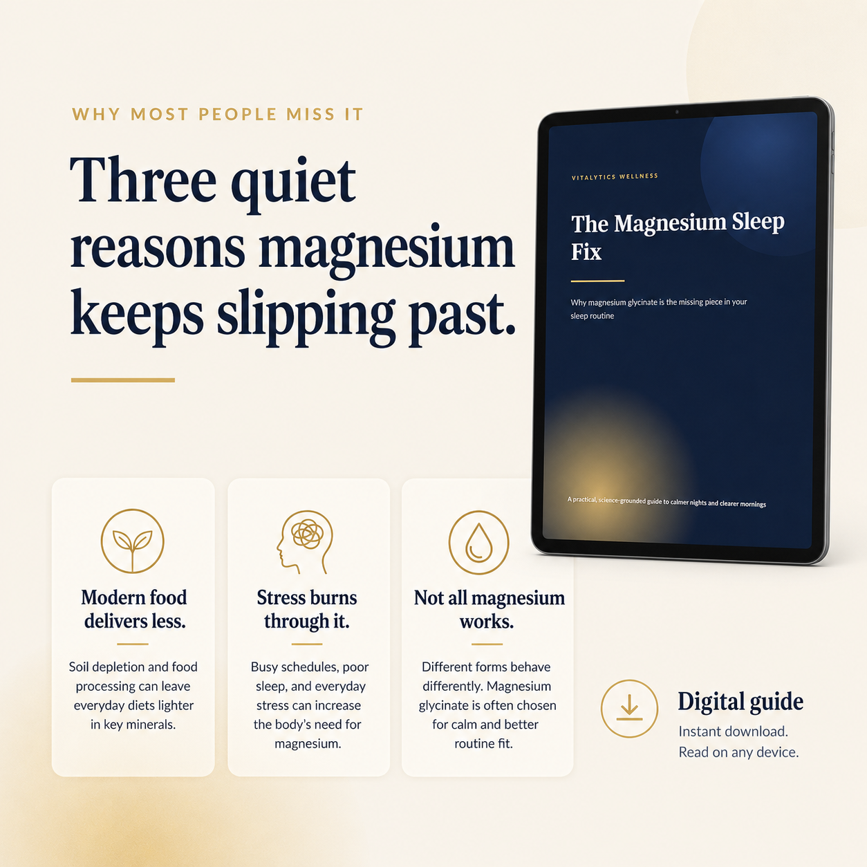 The Magnesium Sleep Fix — Guide to Magnesium Glycinate & Better Sleep